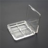 luzen 3Pcs Empty Eyeshadow Palette Box Clear Plastic DIY Refillable 4 Grids Makeup Eyeshadow Powder Blush Lipstick Containers Square Small Case for Women Daily and Travel Use