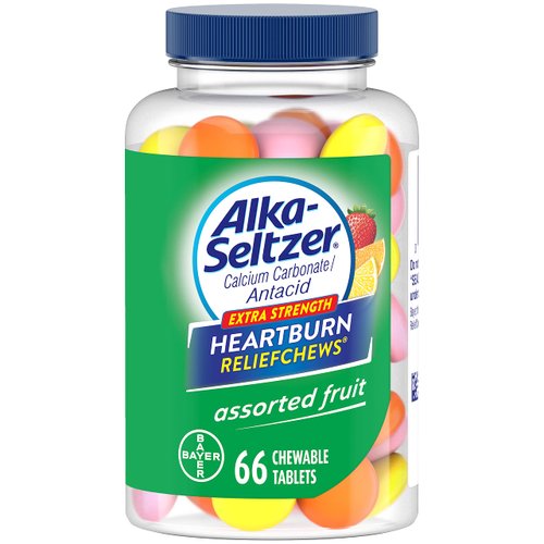 Alka-Seltzer Extra Strength Heartburn ReliefChews - Relief of Heartburn, Acid Indigestion and Sour Stomach - Assorted Lemon, Orange Strawberry Flavors - 66 Count