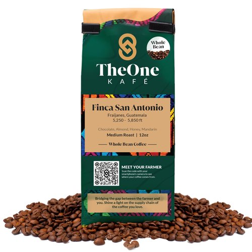 TheOne Kafé Guatemala Medium Roast Organic Coffee Beans, 12oz – Fresh Roast Single Origin Whole Bean Coffee with Smooth, Balanced Flavor, Perfect for Coffee Lovers Seeking Quality and Freshness