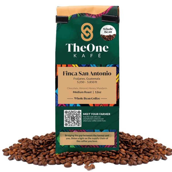 TheOne Kafé Guatemala Medium Roast Organic Coffee Beans, 12oz – Fresh Roast Single Origin Whole Bean Coffee with Smooth, Balanced Flavor, Perfect for Coffee Lovers Seeking Quality and Freshness