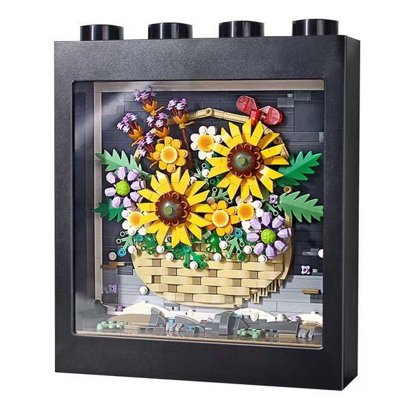 SCTCACR LOZ Mini Blocks Kids Building Toys DIY Bricks Sunflower Tiger Figure Model Decorative Painting Picture Frame Puzzle Girls Women Gift Home Decor