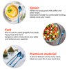 Blue Spoons and Forks, KITWARE 24 Pieces Silverware Set Service for 12, Color flatware, Stainless Steel CutleryTableware for Home, Travel, Hotel, Resturant, Dishwasher Safe