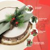 Angel Isabella Christmas Collection Napkin Rings - Cloth Napkin Holder For Table Setting, Pinecone Napkin Rings with Berries Accessories & Decor to Match Holiday Dinner Dining Table Top- Set of 6