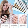 Shine Chance 6Pcs Acrylic Nail Brushes Set, Kolinsky Hair Acrylic Nail Art Brush, Art Design & Polish Mistake Cleaning Manicure Tools for Women Acrylic Application (Size 4 6 8 10 12 14)