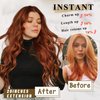 NAYOO Clip in Curly Hair Extensions 4PCS Long Wavy Synthetic Thick Hairpieces with Fiber Double Weft for Women Hair Full Head (20 Inch, Auburn)