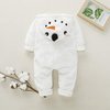 GRNSHTS Baby Boy Girls Christmas Romper Velvet Hoodied Snowman Jumpsuit Toddler Costumes Xmas Clothes (White, 2-3 Years)