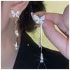 Sttiafay Vintage Crystal Butterfly Earrings Long Rhinestone Dangle Earrings Gold Chain Tassel Earrings Cz Butterfly Stud Earrings Jewelry for Women and Girls