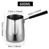 600ML/20oz Turkish Coffee Pot – 304 Stainless Steel Coffee and Butter Warmer, Premium Milk Warmer and Milk Pot with Spout