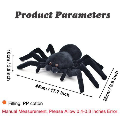 HWD Soft Spider Doll, Cute Stuffed Animals Dolls Plush Pranks Stuff Toys, Gifts for Kids, Toddler, Birthday, Halloween, Christmas (Medium:9.8in x 15.7in)
