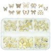 qiipii 32 Pcs Butterfly Nail Charms Gold Butterflies Charms for Nails Bow Nail Crystals Diamonds Rhinestones 3D Alloy Luxury Nail Gems Cute Nail Art Supplies for Acrylic Nails Decoration Crafts DIY