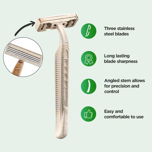 POPUPMU 50Pcs Eco-friendly Disposable Razors Men|Safety Razor Dermaplaning Razors for Men & Women Shaving Body Facial Hair Shavers Facial Hair Remover for Women