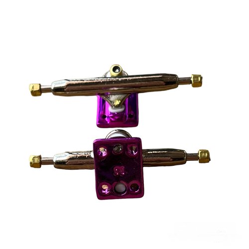 LEEFAI Pro Fingerboard Trucks 32/34/36mm 4.0-Regular Kingpin-Upgraded v2 baseplate with Hardware-Baseplate Color and Size (34mm,Purple)