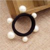 10 Pcs Women's Artificial Pearl Black Elastic Rubber Band Hair Ropes Headbands - No Damage Hair - Seamless Pearl Towel Ring Hair Bands Ponytail Holder Hair Ties Hair Accessories
