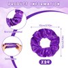 Taiyin 24 Pieces Shiny Metallic Scrunchie Solid Scrunchies Hair Ties Hair Elastics Accessories Elastic Hair Band for Women Girls Gym Dance Cheerleading Softball Volleyball Baseball Team(Purple)