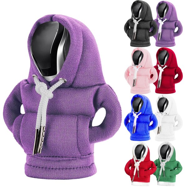 Rakizbe Car Shift Knob Hoodie, Funny Gear Shift Knob Cover, Mini Hoodie for Car Shifter, Automotive Interior Novelty Accessories Decorations, Universal Fit Knob Cover Gift