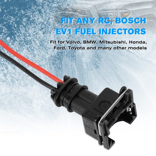 (8pcs) Fuel Injector Connector EV1 OBD1 Plug Wire Harness Pigtail Wiring Loom Clip Cut Fit for RC, Bosch, Honda, Ford, Toyota
