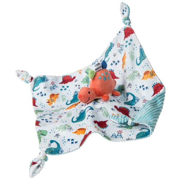 Mary Meyer Pebblesaurus Stuffed Animal Security Blanket, 13 x 13-Inches, Coral Dinosaur