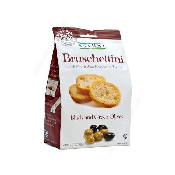 Asturi Black & Green Olive Bruschettini (Case of 4) 4.23oz