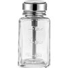 Clear Pump Dispenser Bottle with Metal Flip Cover,6 Oz/ 180 ml Glass Nail Polish Remover Push Down Dispenser Bottle,Refillable Push Down Pump Dispenser Press Container for Makeup Remover
