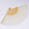 choyaxo Lace Handheld Chinese Folding Fan Bamboo Silk Folding Fan for Women Wedding Decoration Dancing Party, White