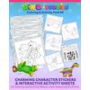 Dino-Buddies® Coloring & Activity Pack #2 - Cute Dinosaur Coloring Book with Stickers, Make-A-Face & Motivational Sheets - Activities for Kids Ages 3+