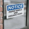 (2 Pack) Paper Towels And Organic Items OSHA Notice Sign 5 Inch X 3.5 Inch Vinyl Label Decal Sticker Weather Resistant, UV Protected for Workplace, Business, and Construction Site, Made in the USA