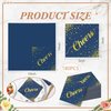 Geelin 180 Pieces Cheers Napkins Gold Napkins Cocktail Napkins for Wedding Reception Beverage Paper Napkins Disposable Bar Napkins for Engagement Party Graduation Baby Shower, 5 x 5 Inch (Navy Blue)