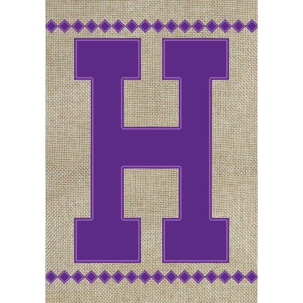 Toland Home Garden 140017 Monogram H Burlap, Garden Flag-12.5" x 18", Letter - H
