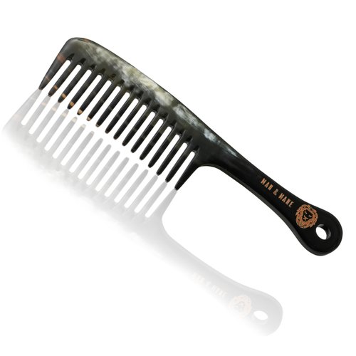 Premium Handmade 100% Oxhorn Anti-static Wide Tooth Detangling & Styling Comb for Women & Men