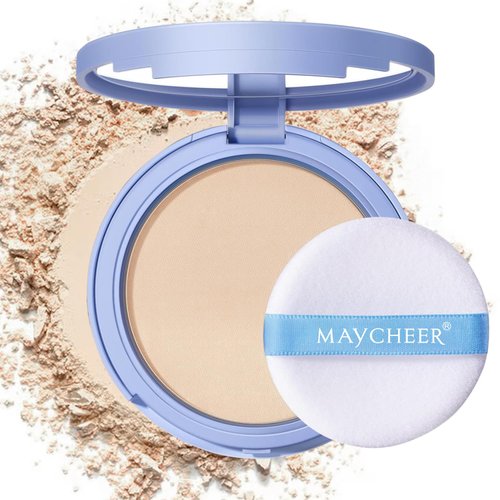 Oil Control Face Pressed Powder, Matte and Smooth Translucent Powder Setting Powder Makeup, Waterproof Long Lasting Finish Face Powder, Cruelty-free, 0.35Oz (01 Lvory White)