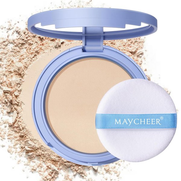 Oil Control Face Pressed Powder, Matte and Smooth Translucent Powder Setting Powder Makeup, Waterproof Long Lasting Finish Face Powder, Cruelty-free, 0.35Oz (01 Lvory White)
