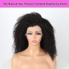 13x6 Afro Curly Lace Front Wigs Human Hair 200% Density 13x6 Transparent Frontal Wigs Human Hair for Women Pre Plucked Curly Glueless Wigs Human Hair Pre Plucked Knots Bleached Black Wigs 22 Inch