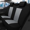 VarCozy Car Seat Covers Full Set, Front & Split Rear Bench for Car, Universal Cloth SUV, Sedan, Van, Automotive Interior Covers, Airbag Compatible, Black&Grey (VC-01-B1)