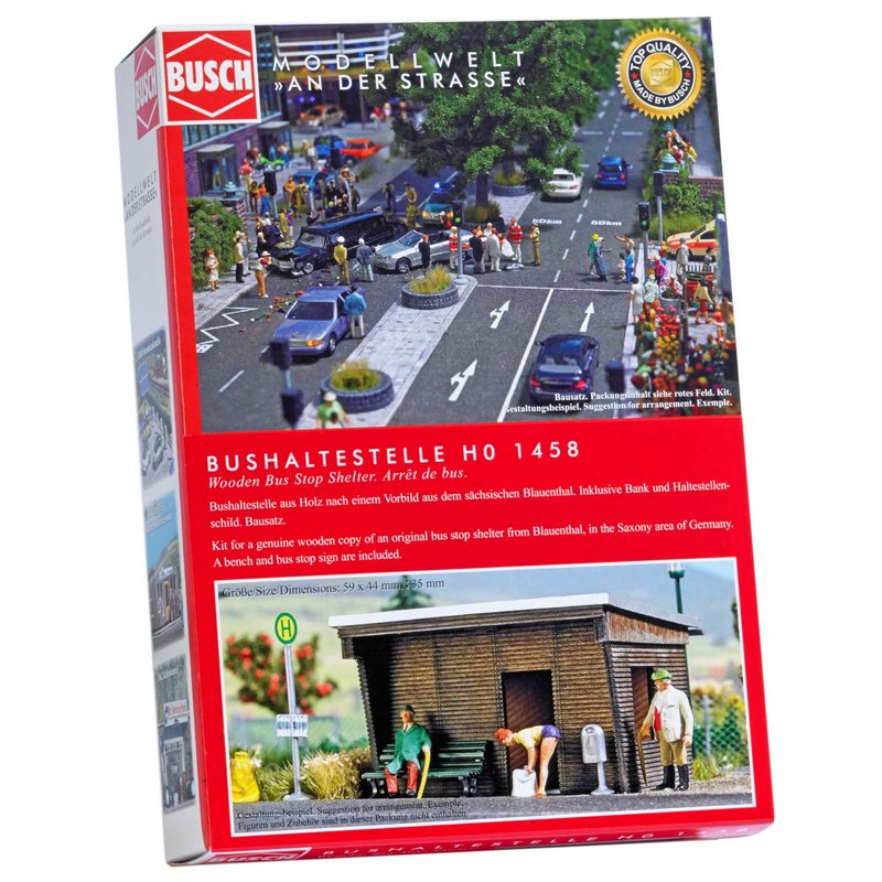 Busch 1458 Wooden Bus Stop Shelter HO Structure Scale Model Structure ...