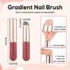 3pcs Nail Silicone Brush, Reusable Nail Gradient Brush Silicone Jelly Head Nail Brushes Concealer Lipstick Makeup Brush Soft Nail Painting Ombre Brush for DIY French Nail Art Tip Manicure Tool