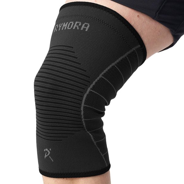 Rymora Knee Support Sleeve, Orthopedic Brace for Men and Women (Black) (Single Wrap) (2XL - XXL) - Compression Brace for Ligament Injury, Joint Pain Relief, Running, Arthritis, ACL, MCL, Sport