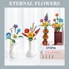 MEIEST Flower Bouquet Building Blocks Set,Mini Bricks Plant Botanical Collection Construction Building Toy,Creative DIY Artificial Flowers Home Decoration (Purple)