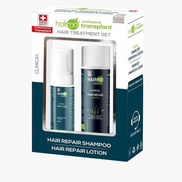 HairMD Post-Hair Transplant Repair Set - Hair Loss Treatment with Biotin, Keratin, Collagen, Provitamin B5 for All Hair Types