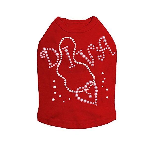 Diva with Necklace Dog Shirt L RED