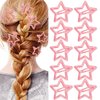 10PCS Star Snap Hair Clips Y2K Star Hair Clips Pink Metal Hair Barrettes for Girls Women Cute Y2K 2000s Star Hairpins Headpieces Decoration Non-Slip Star Hair Accessories Hairclip for Thin Thick Hair