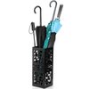 ZENFUN Metal Umbrella Holder, Umbrella Stand for Entryway, Square Umbrella Organizer, Umbrella Rack Storage Bin Freestanding for Home, Office, Hotel, Black, 5.9 x 5.9 x 15.7 Inches