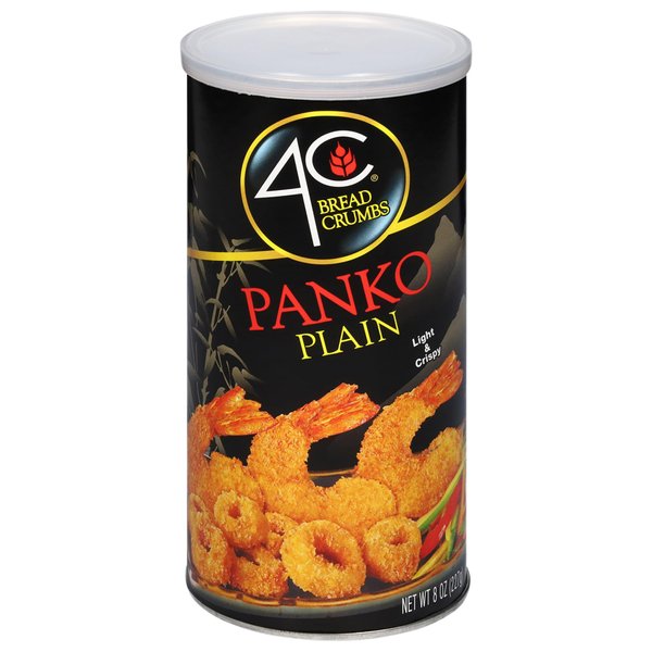 4C Premium Bread Crumbs, Panko Plain 8 Ounce 1 Pack, Regular & Gluten Free, Flavorful Crispy Crunchy, Value Pack