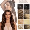 Loxxy Remy Human Hair Extensions Straight Fish Line Hair Silky 16 Inch Auburn Brown Transparent Layered Wire Hair Extensions Real Human Hair Removable 90g