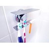 Toothbrush Holder Jewelry Toothpaste Razor Organizer Suction Cup, Mirror, Tile, Wall Mounted, Gift for Bathroom Shower, Does NOT Fall Bathroom Accessories
