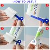 Toothpaste Tube Squeezer Dispenser Multifunctional Tube Holder Rotate Plastic Squeezer Rollers Tube Manual Extruder Clip Seat Bathroom Toothpaste Rack for Facial Cleanser Cosmetics Oily Extruder