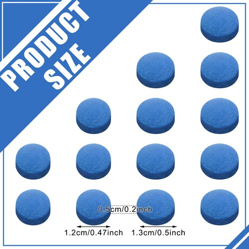 Gejoy 20 Pieces Cue Tips 13 mm Pool Billiard Cue Tips Replacement with Storage Box for Pool Cues and Snooker, Blue