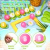 VercanMonth 12 Pack Hawaiian Game Spoon Relay Race Toy Set, Tropical Summer Luau Birthday Party Themed Ball and Spoon Race Game for Aloha Party Supplies Favors (Green,Pineapple)