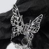 3D Butterfly Hair Clips ,Silver Color Metal Liquid Design Butterfly Hair Claw Clip Jaws Pins Hollow Metal Hair Barrette Claw Liquidness Hair Styling Clips Butterfly Women Headband Lady Thick Hair Barrette Vivid Butterfly Hair Clamps