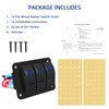 Toggle Switch Panel 3 Gang Aluminum Switch, 12V/24V Rocker Switch Panel, Waterproof On-Off Car Boat Switch, Blue LED Switch Panel for Marine Boat Automotive Car RV Truck Vehicles