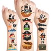 24 Sheets Pirate Temporary Tattoos, Birthday Decorations Pirate Party Favors